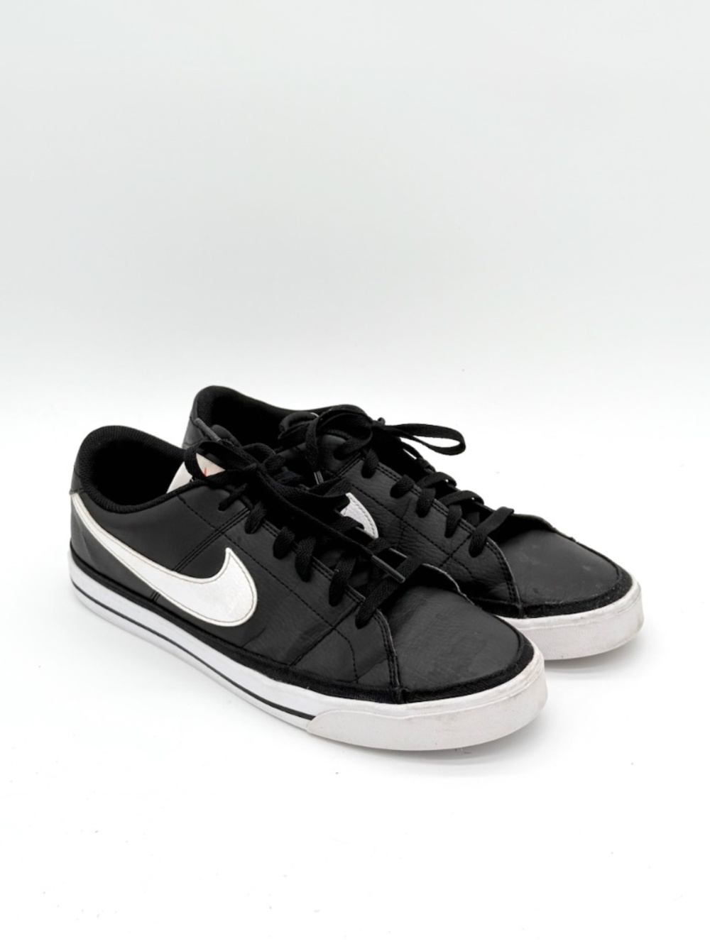 Nike Court Legacy Mens Low Top Sneakers Size 11.5 Black White Skate Shoes
